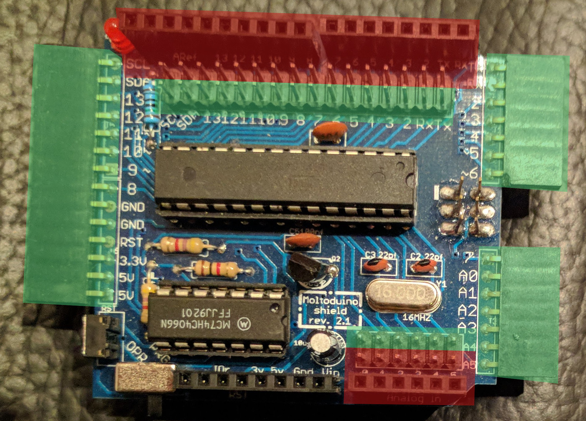 Moltoduino pin grouping