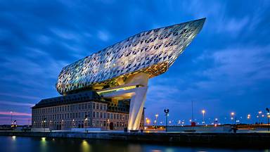 The Port House, designed by Zaha Hadid Architects, Antwerp, Belgium (© Dmitry Rukhlenko/Alamy)