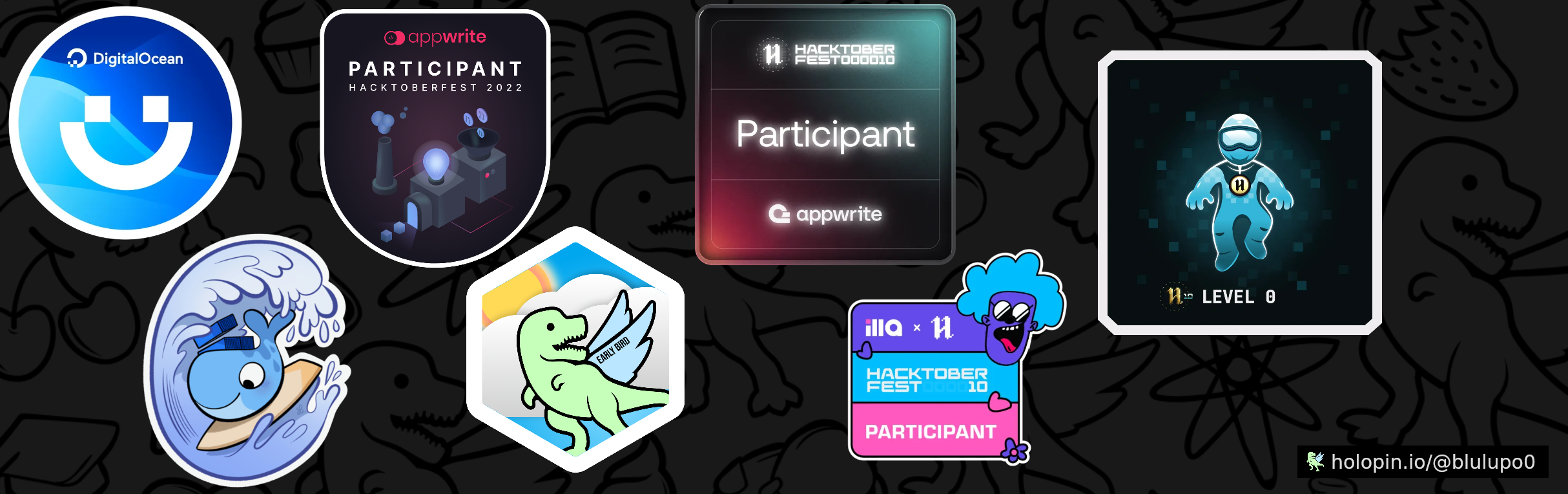 An image of @blulupo0's Holopin badges, which is a link to view their full Holopin profile