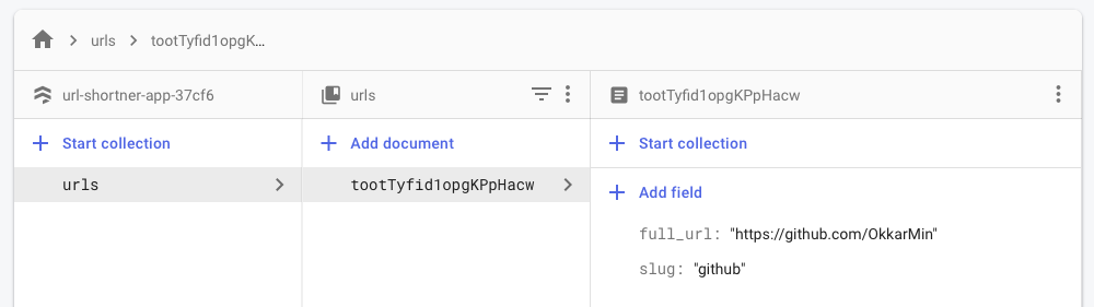 Firebase Cloud Firestore state after adding one url
