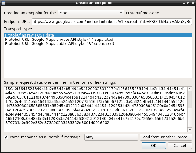 Endpoint creation form