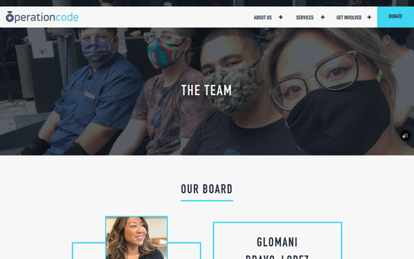 Screenshot of /team