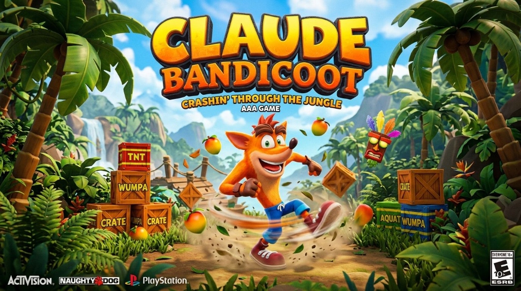 Claude Bandicoot 3D Game Banner