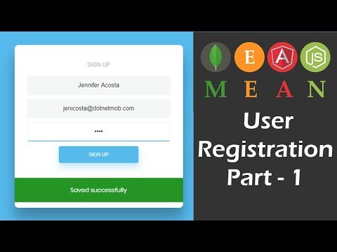 Video Tutorial for MEAN Stack User Registration