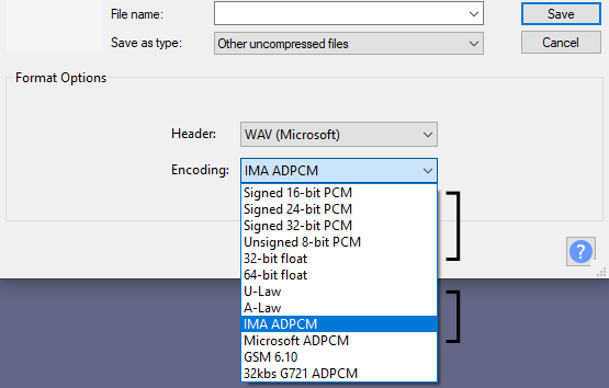 PlaySound acceptable file formats