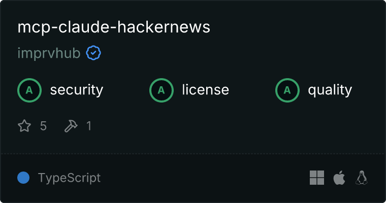 mcp-claude-hackernews MCP server