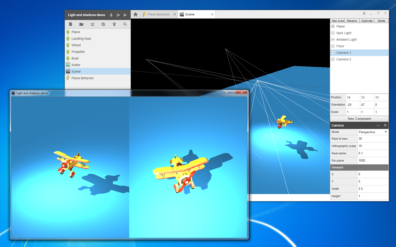 Split screen with camera viewports