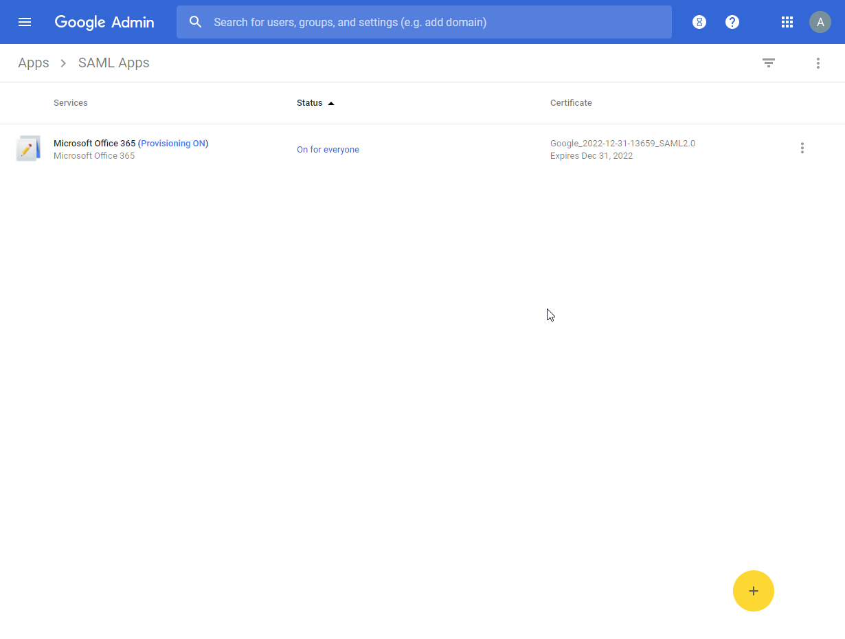 GSuite SAML Apps