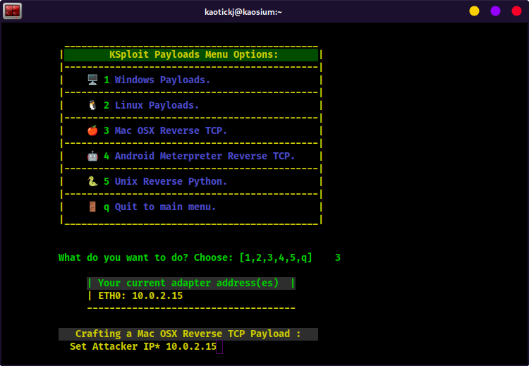 KSploit Mac OSX Payload