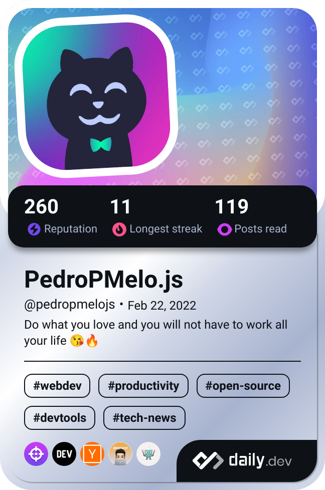 PedroPMelo.js's Dev Card