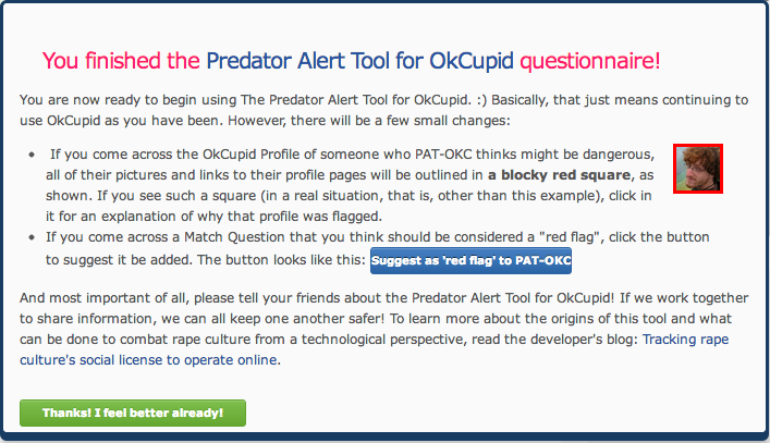 GitHub - fabacab/pat-okcupid: Alerts you of potential sexual