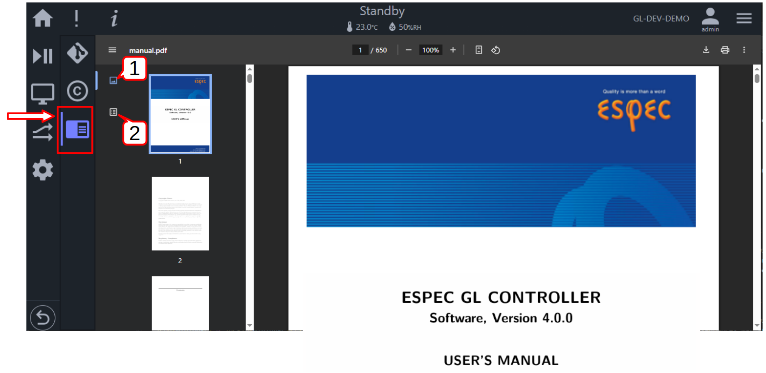 Embedded ESPEC GL Controller Software, User's Manual