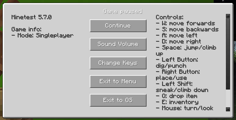 pause menu text