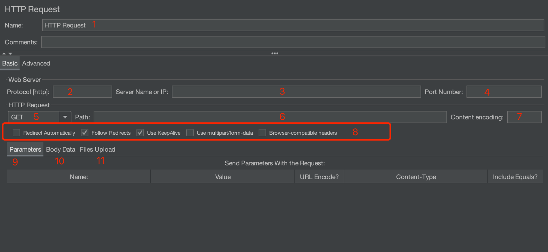 JMeter HTTP Request sampler