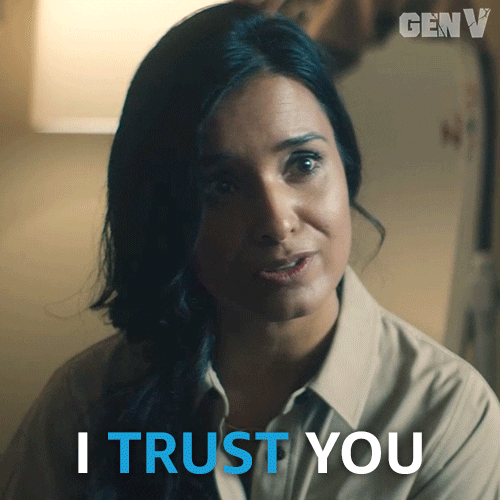 Indira Shetty from Gen V saying 'I trust you'