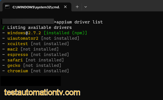 List of Appium Drivers