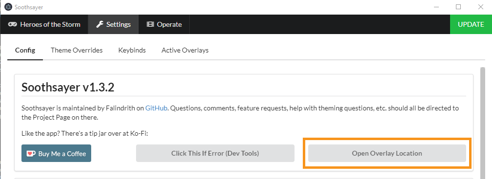 Open Overlay Location Button