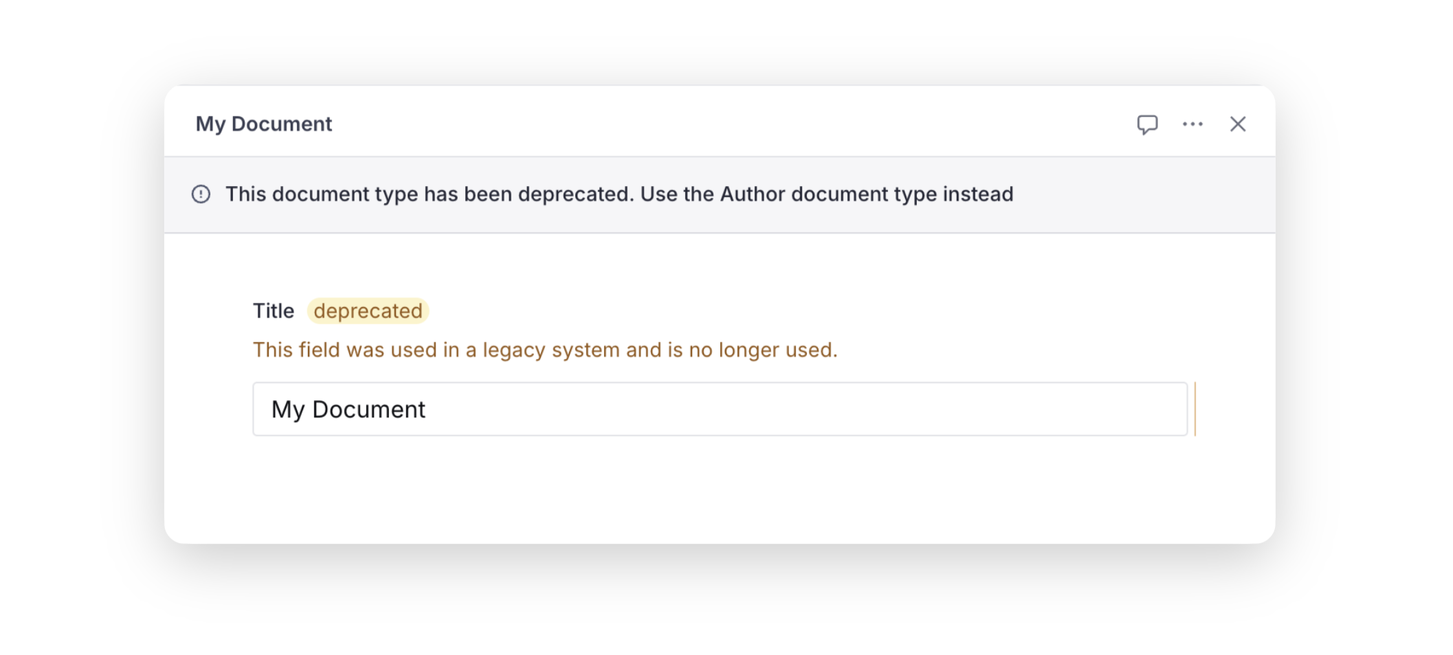 Deprecation example