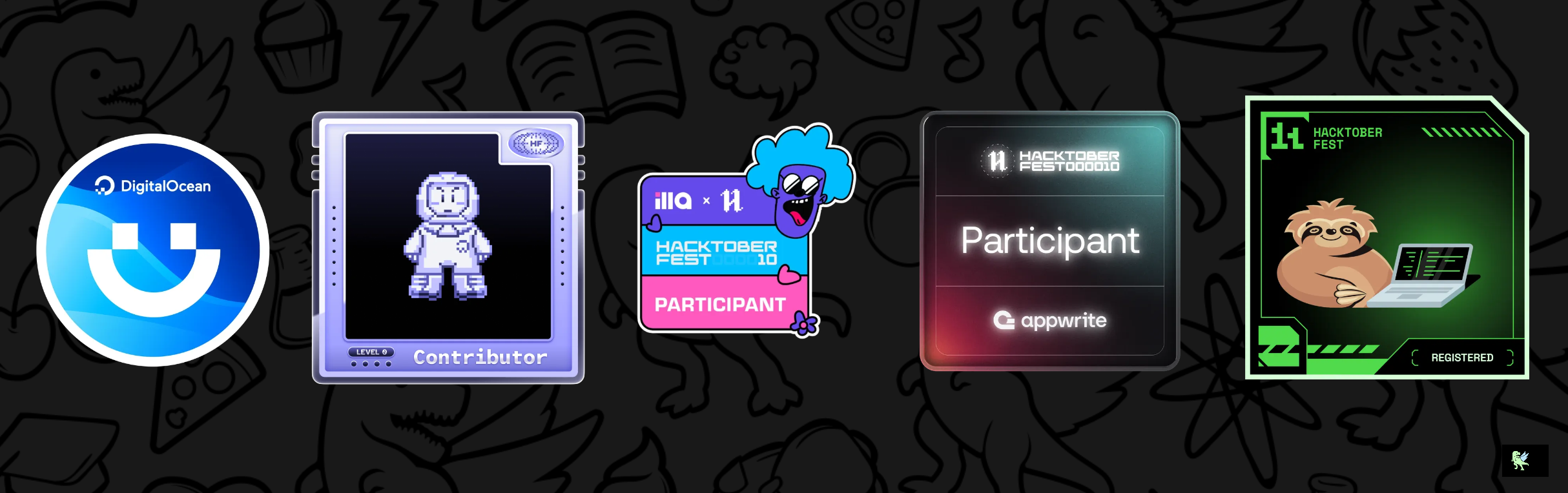 An image of @xnewz's Holopin badges, which is a link to view their full Holopin profile