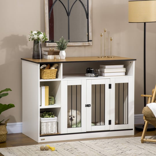 pawhut-furniture-style-dog-crate-end-table-with-extra-storage-space-large-tabletop-and-lockable-door-1