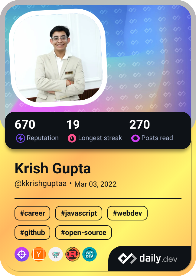 krish's Dev Card