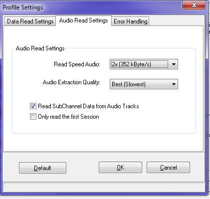 Audio Read Settings