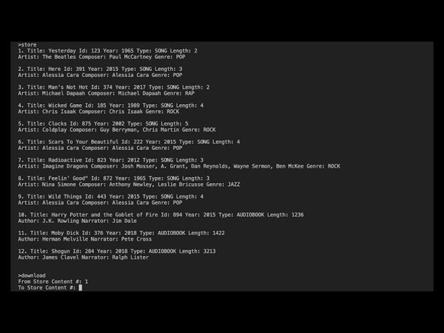 Music app demo