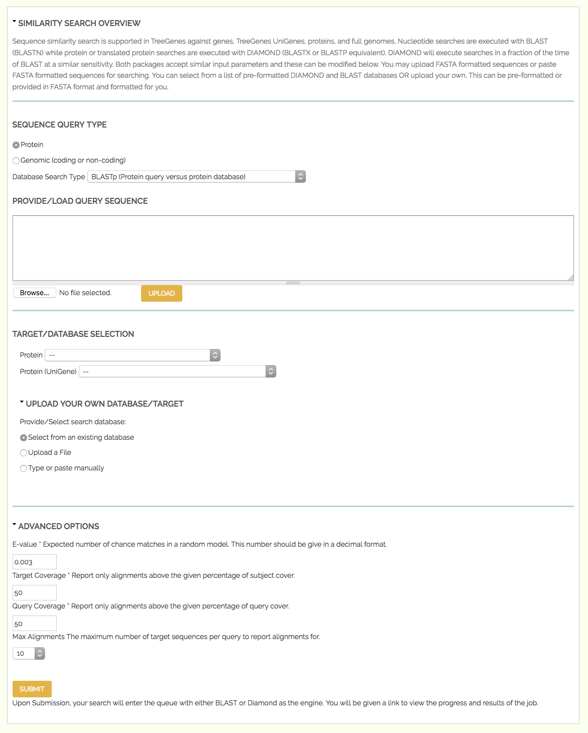 TSeq Submit Page