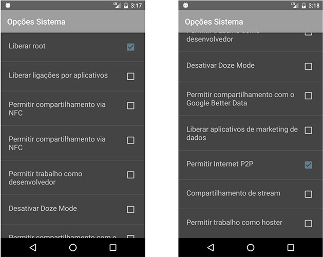 Telas do aplicativo Android do capítulo 4