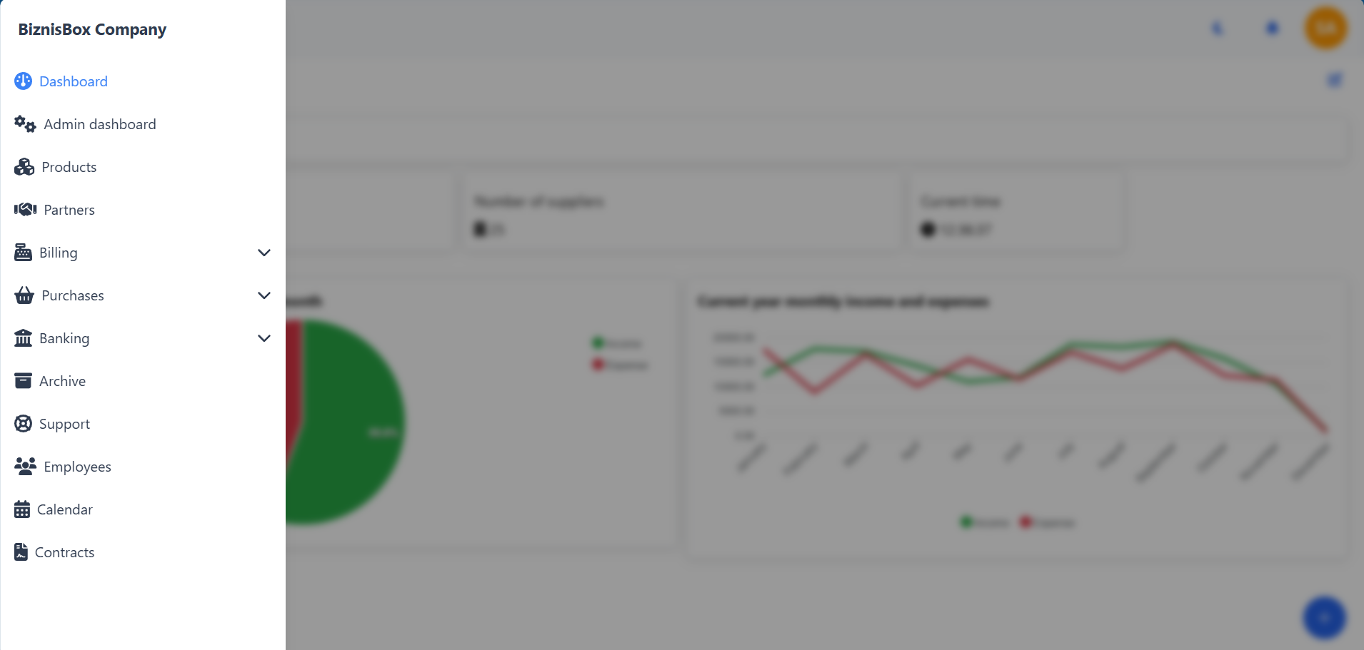 BiznisBox Dashboard