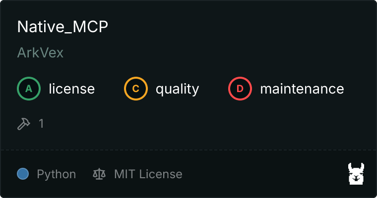 GitHub - ArkVex/Native_MCP · GitHub