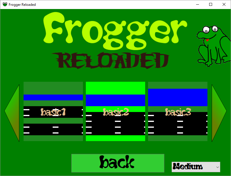 FroggerReloaded Level selection