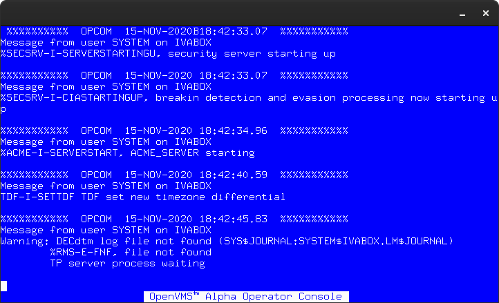 OpenVMS operator console