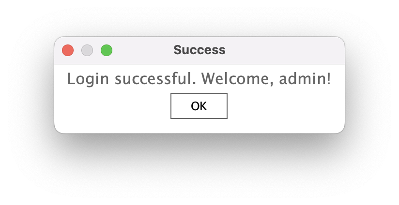 Login Window (Success)