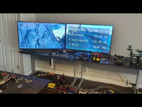 Dual display video artwork with HUD for LEGO Train