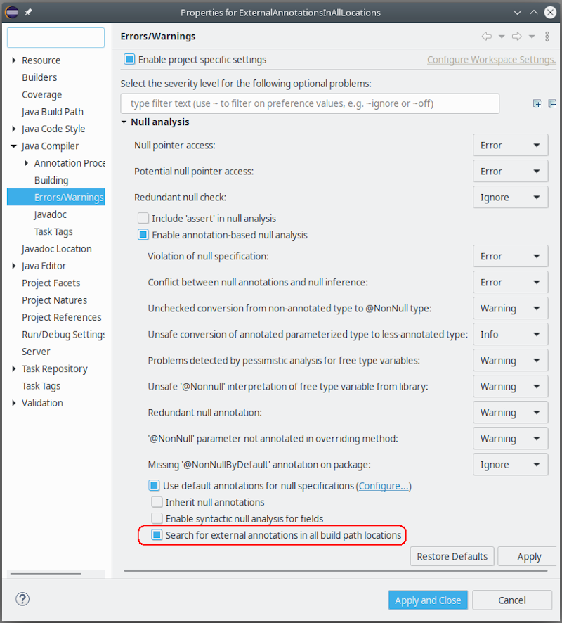 external annotations all locations