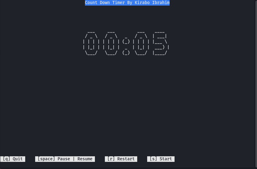 Command Line Count Down Timer Screen