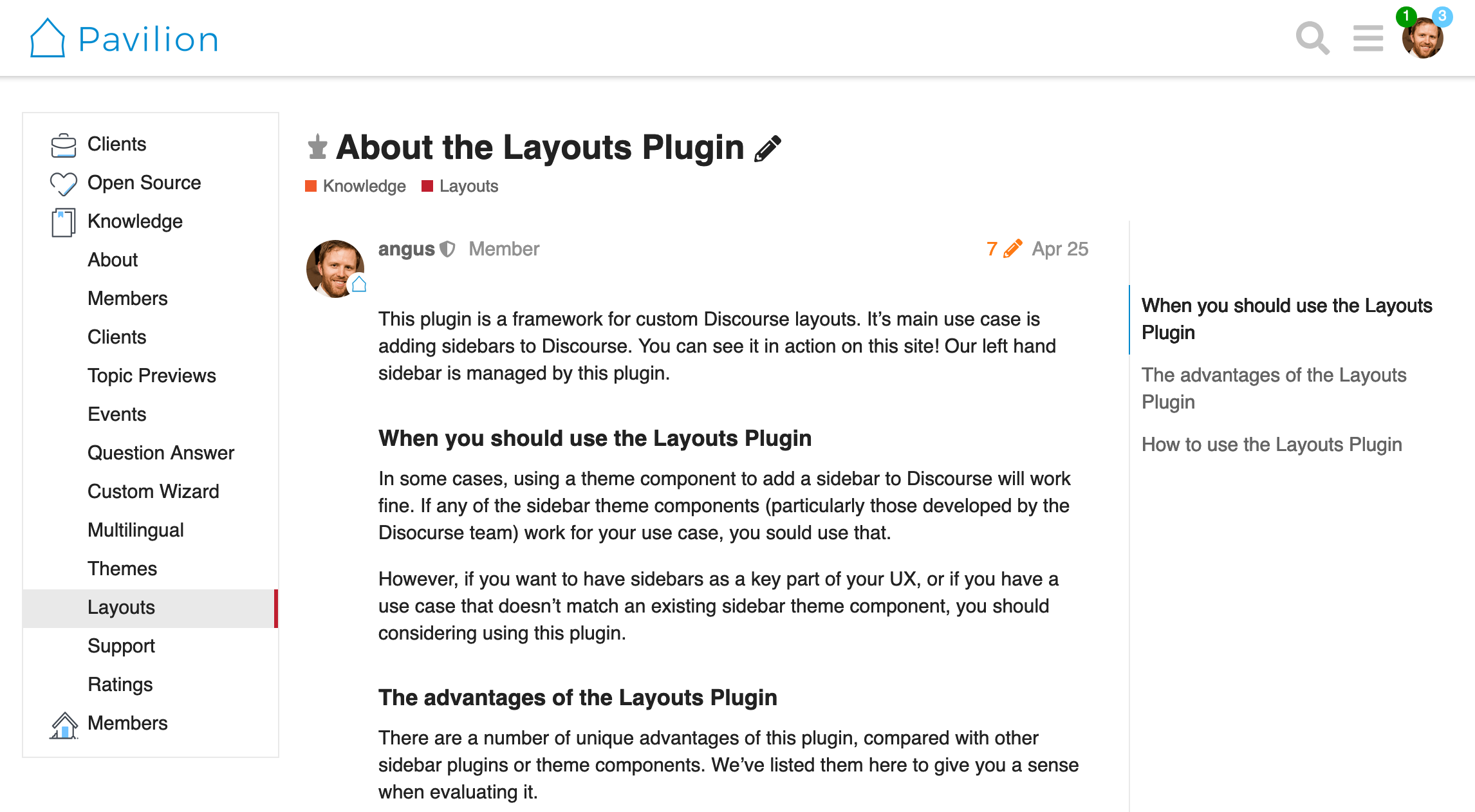 Layouts Plugin Desktop Screenshot