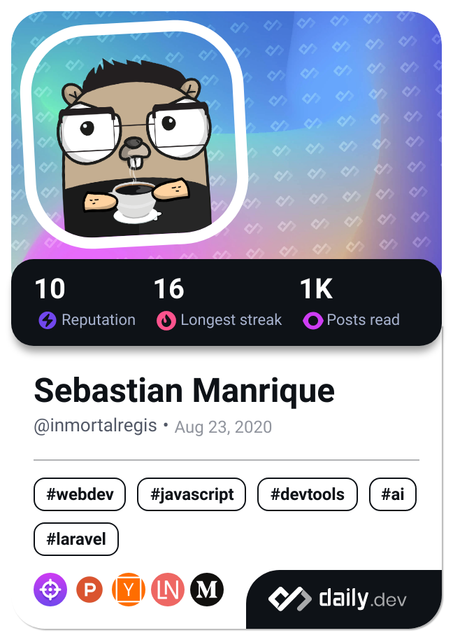 Sebastian Manrique's Dev Card