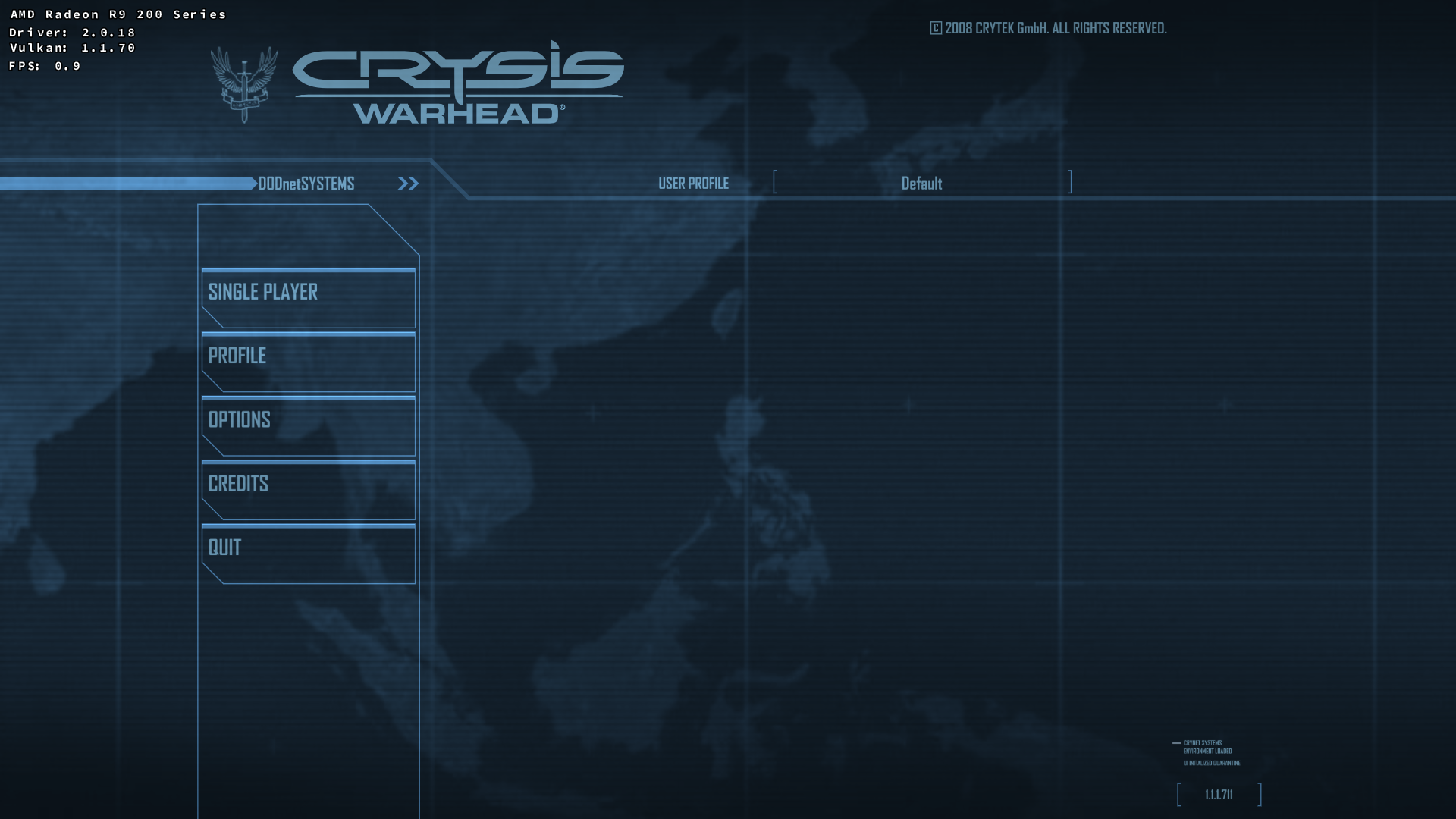 Crysis Warhead Menu