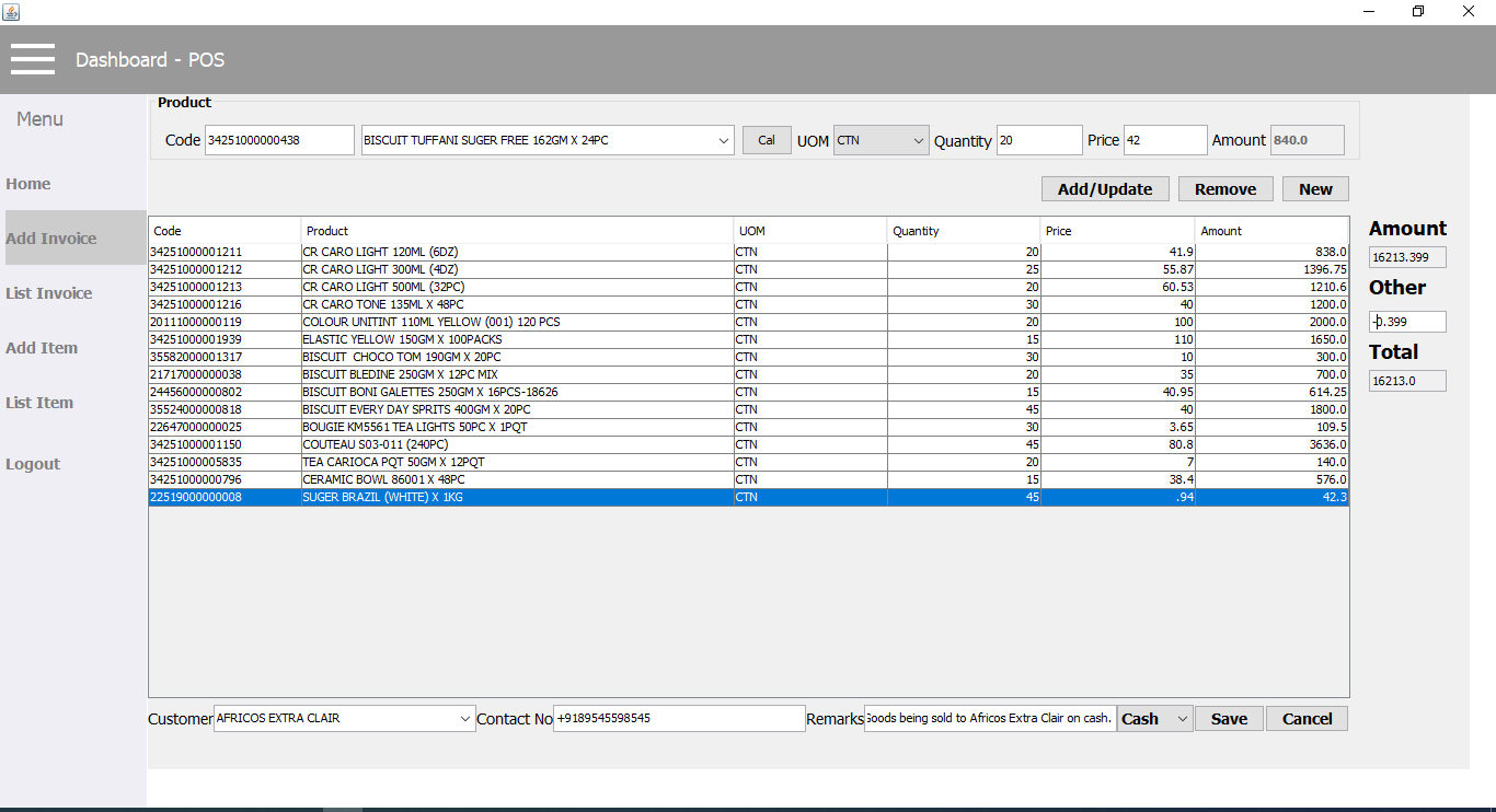 Complete Invoice - POS