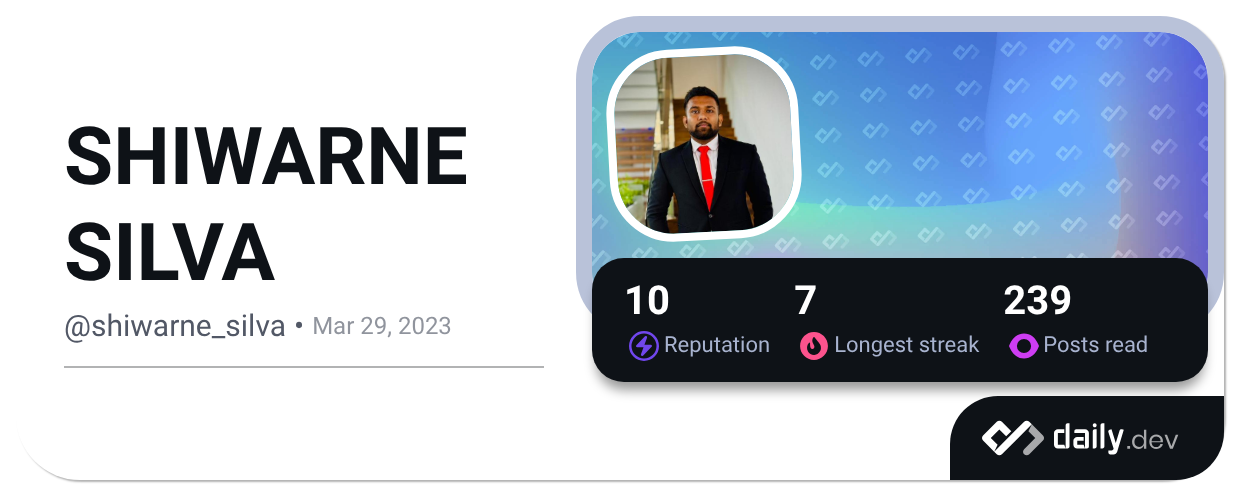 SHIWARNE SILVA's Dev Card