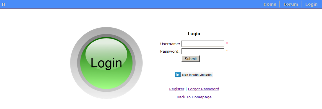 login screenshot