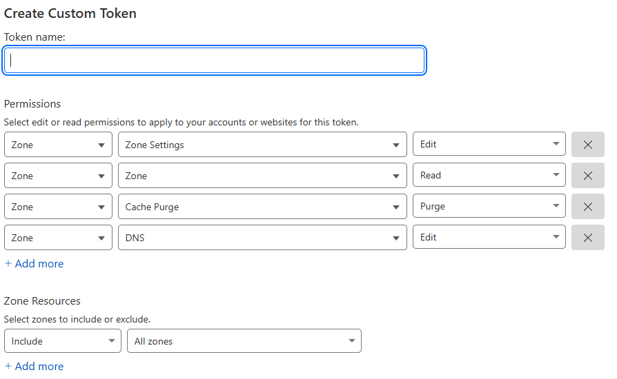 Cloudflare API Token Permissions