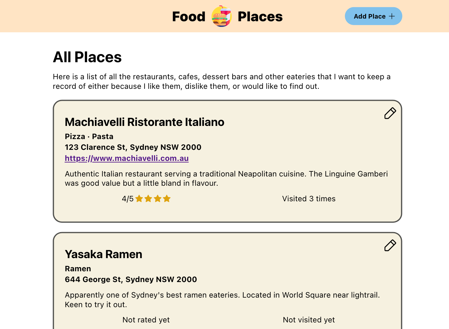 This tutorial walks you through building an app to track your favourite restaurants and cafes