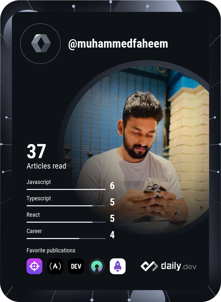 Muhammed Faheem's Dev Card