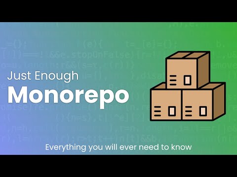 Just Enough monorepo tutorial youtube thumbnail