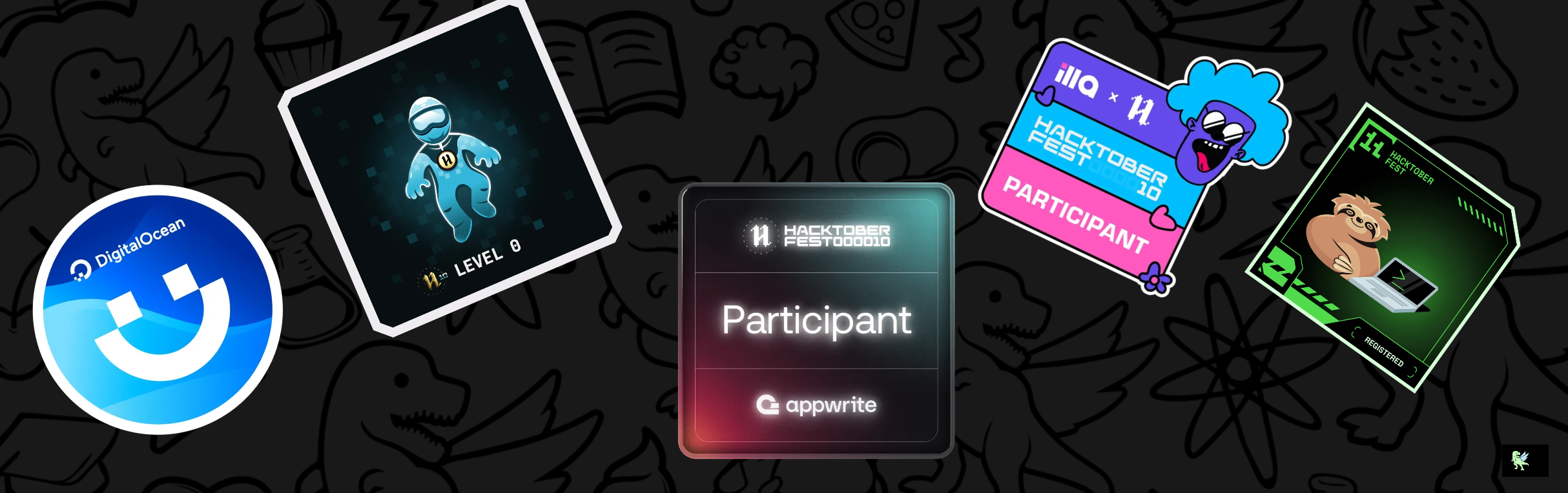 An image of @rishav2404's Holopin badges, which is a link to view their full Holopin profile