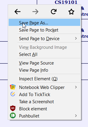 Saving Timetabe 1