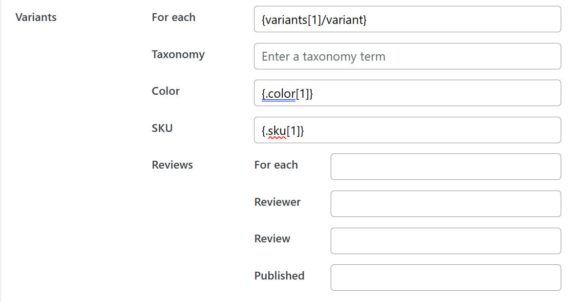 For each syntax